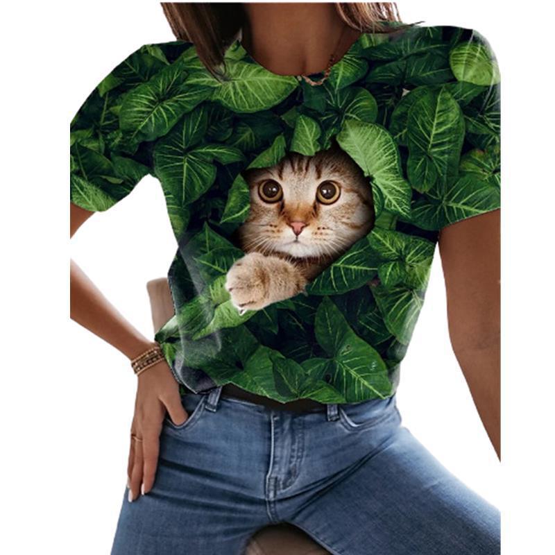 Short-Sleeved Loose Cute Puppy T-Shirt For Women