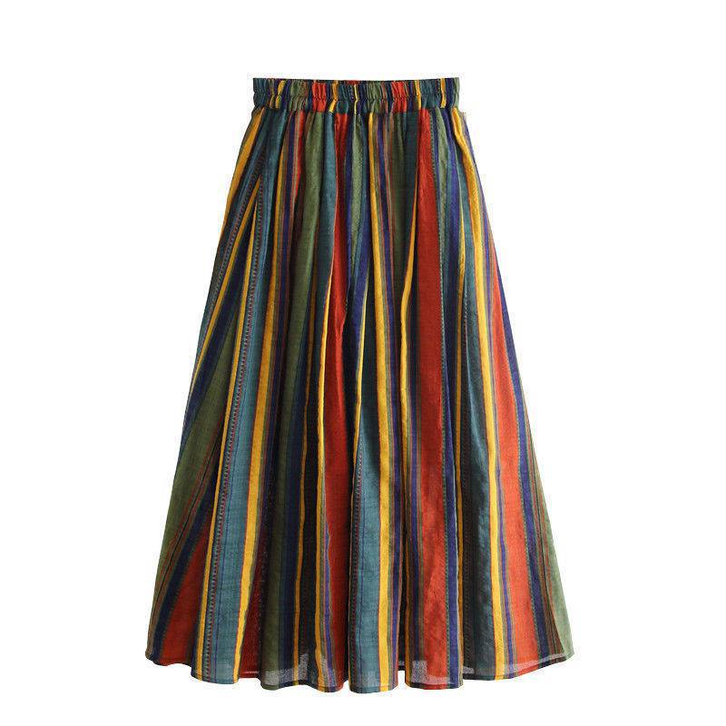 Large All-Match Loose Artistic Cotton & Linen Skirt