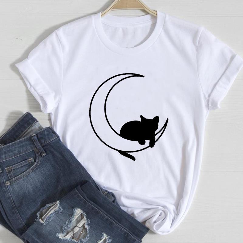 Cat Printed European & American Short-Sleeve T-Shirt