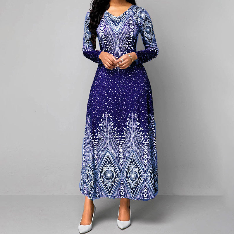Plus-Size Elegant Slim-Fit Flowy Maxi Dress -  US Only