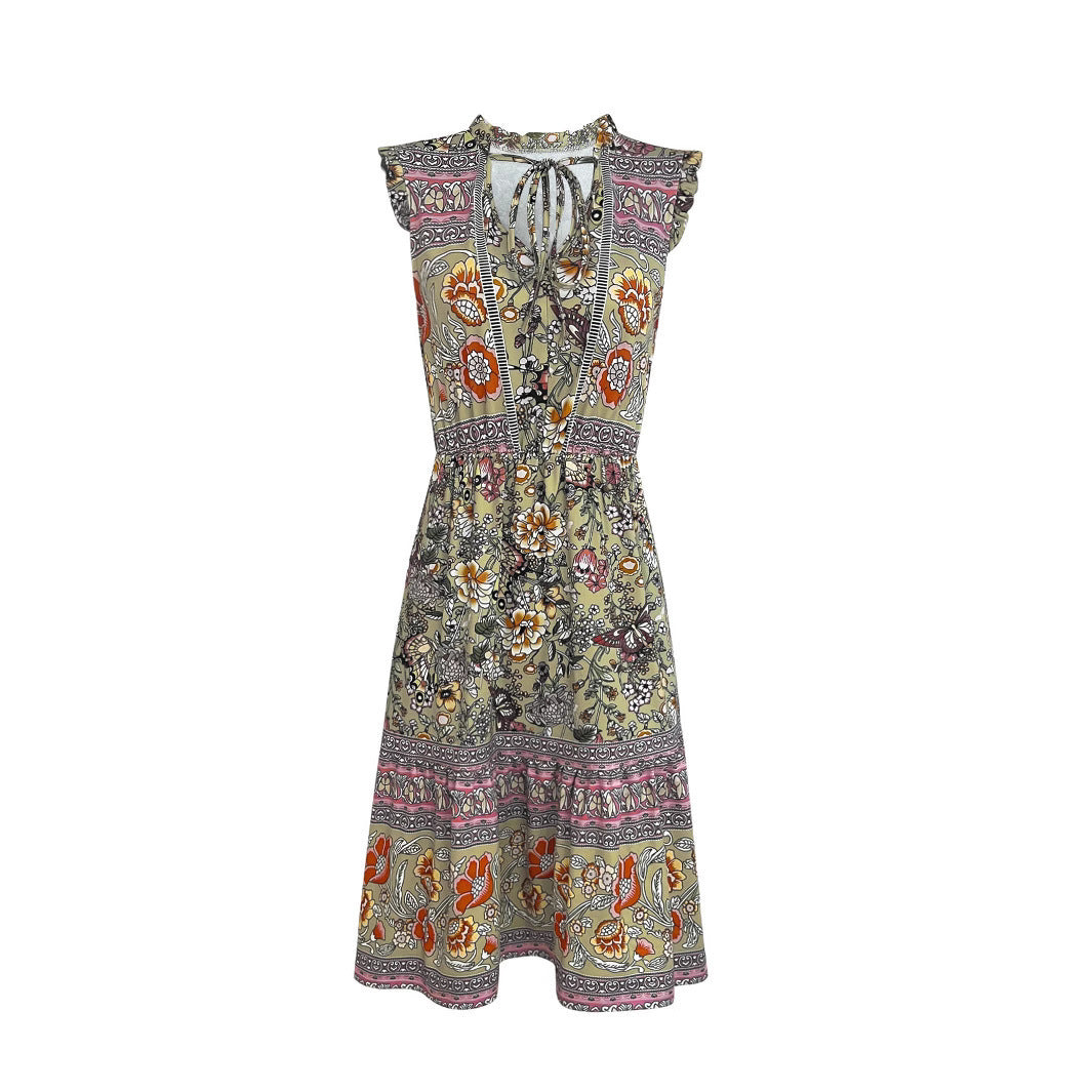 Ethnic-Style Elegant Printed Dress