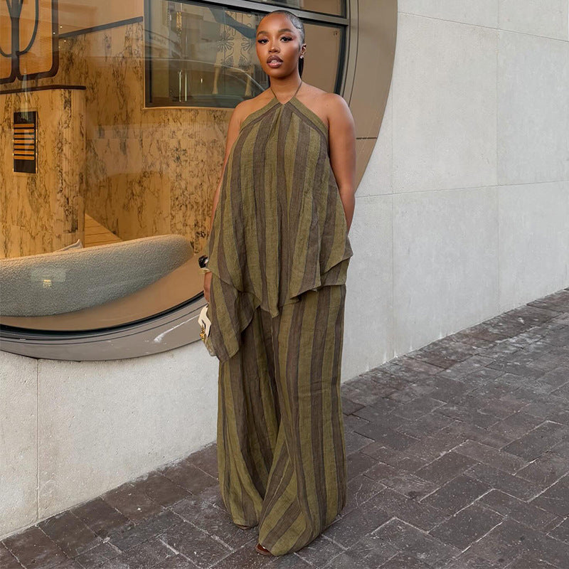 Asymmetrical Top & Wide-Leg Trousers Outfit