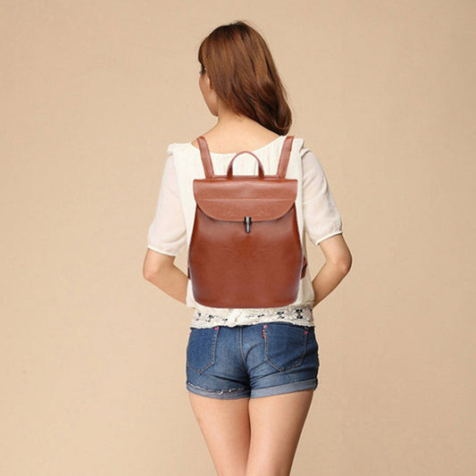 Women's Leather Backpack Crossbody Handbag