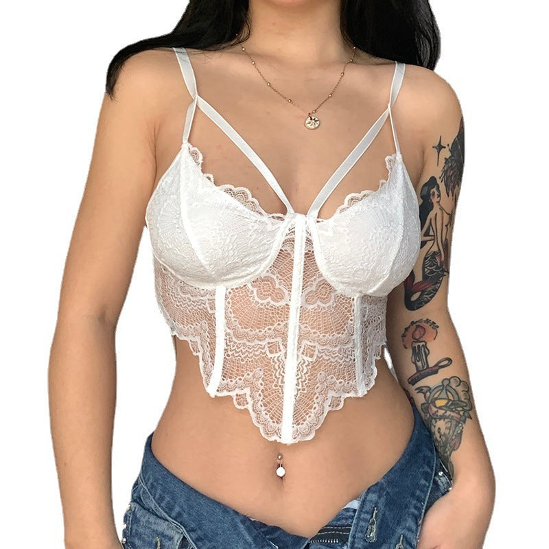 Fishbone Lace Diamond Hem Cami