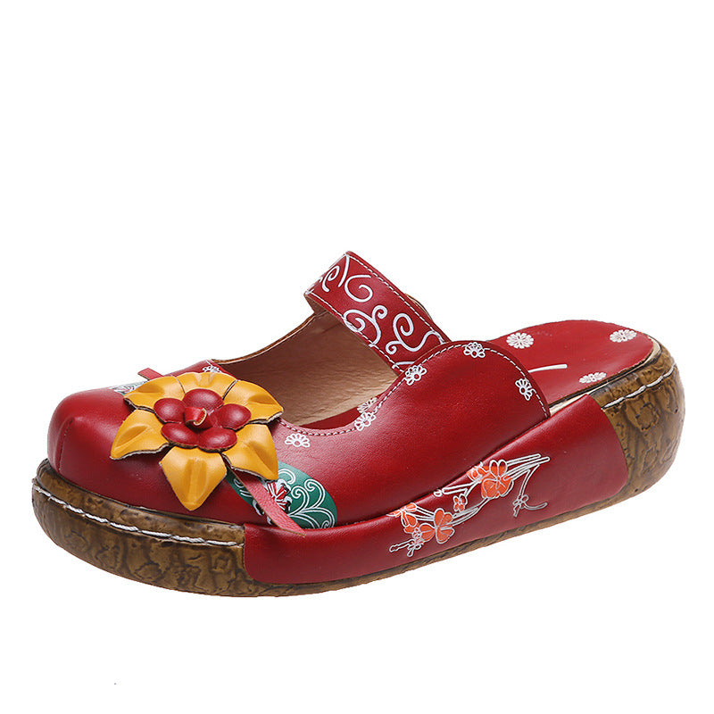 Comfy Roman Retro Platform Slippers For Women