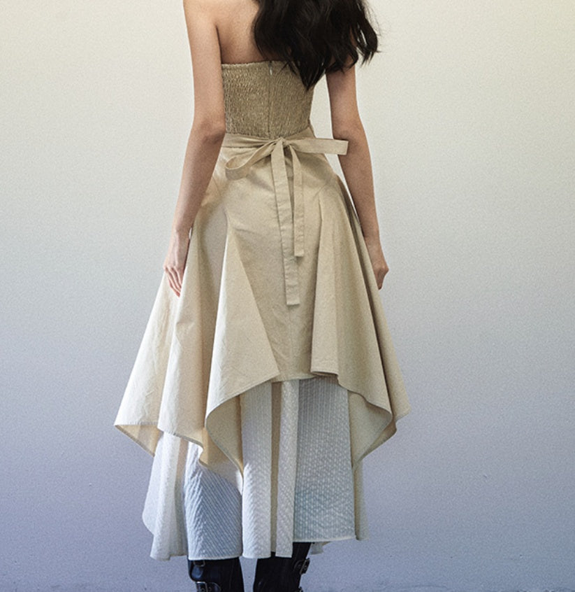 Folding Double-layer Tube Top Dress