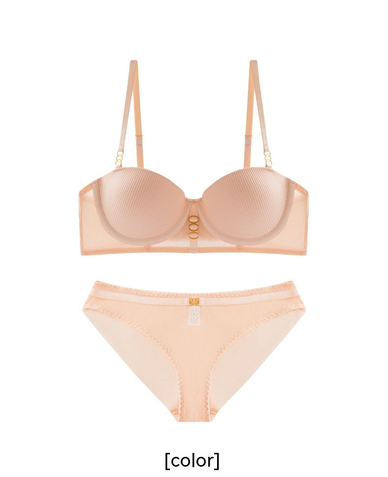 Women's Fashion Casual Push Up Breast Holding Anti-sagging Bra Set