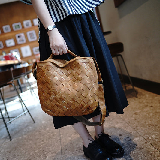 First-Layer Cowhide Elegant Retro Luxury Handbag For Women