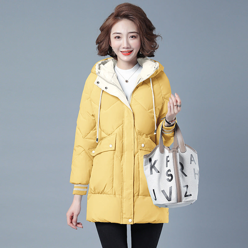 Warm Midi Loose Thickened Cotton Puffer Jacket For Women