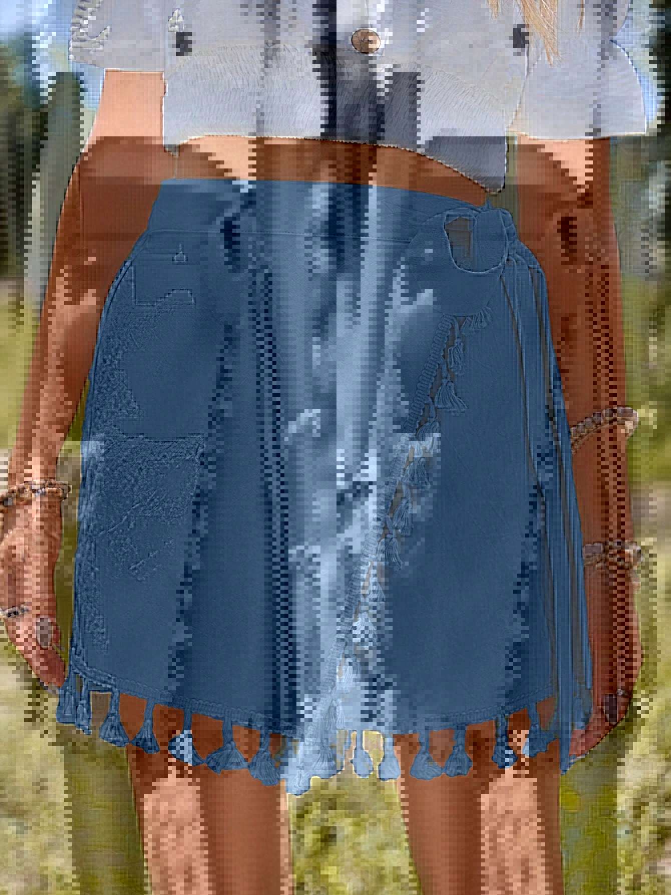 Womens Stylish Cross-Tie Mini Skirt