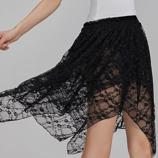 Pleated Frill Lace Layered Mini Skirt