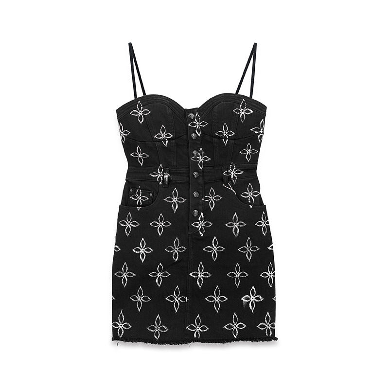 Denim Suspender Dress