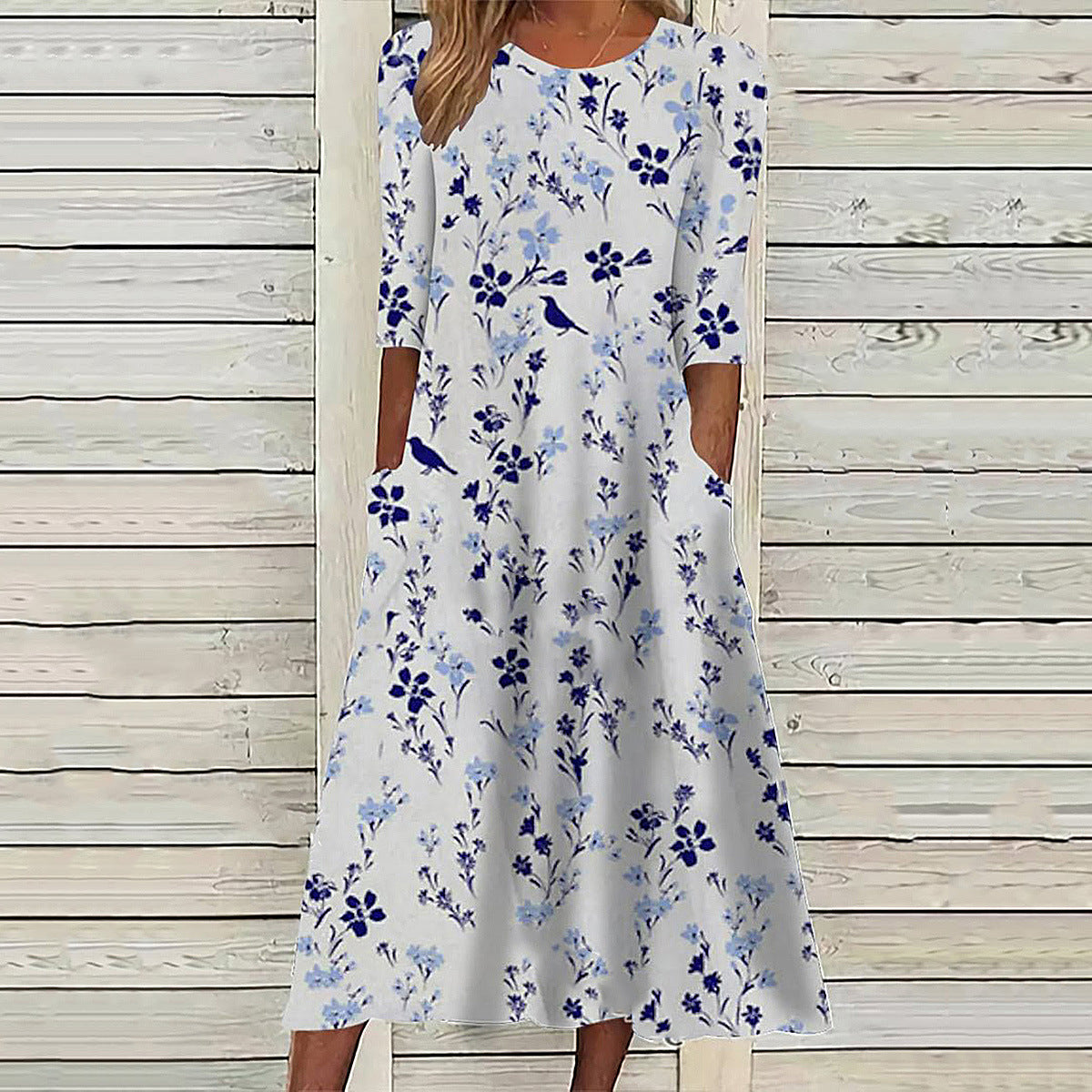 Casual Fashionable Printed Short-Sleeve Dress
