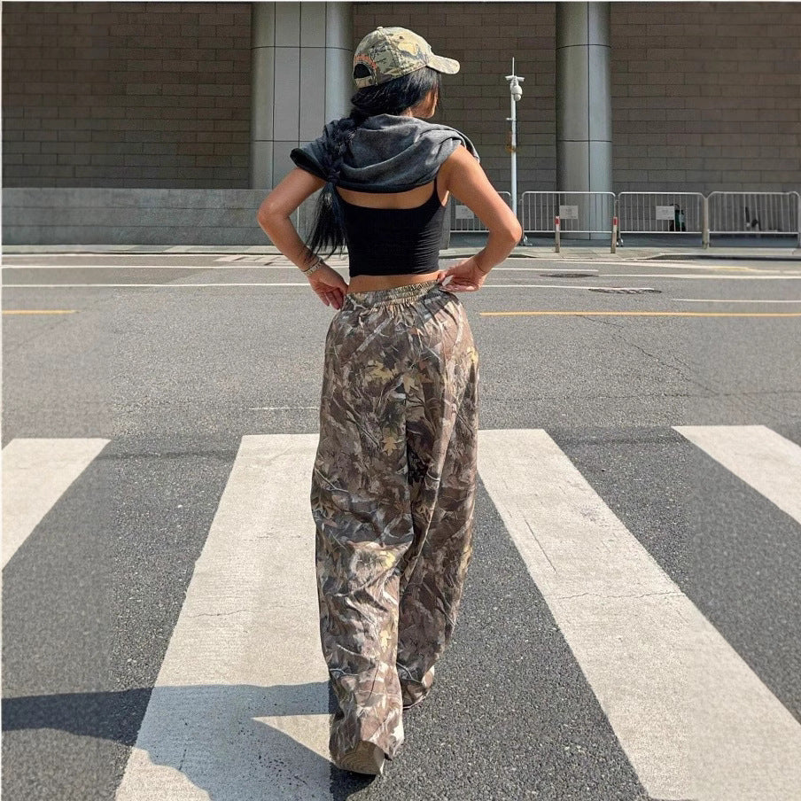 Hip-Hop Retro Street Multi-Pocket Camouflage Cargo Trousers