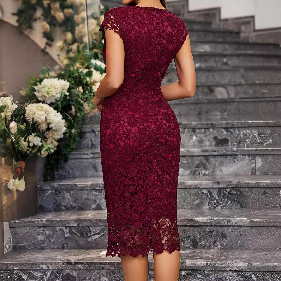 Pencil Sexy Slim-Fit Lace Package-Hip Dress - Plus Sizes Available