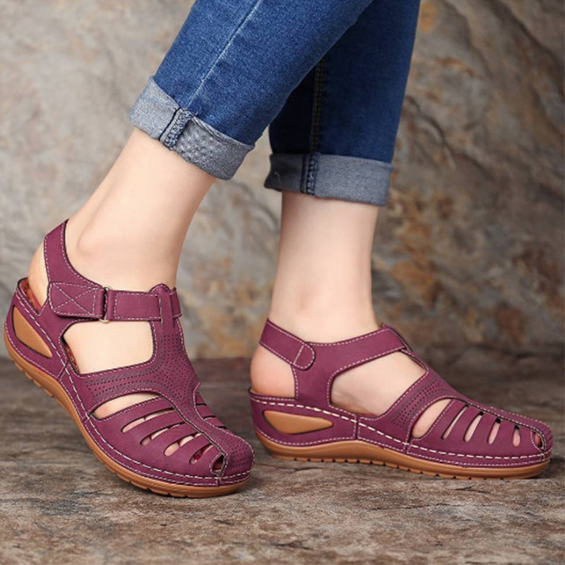 Women's Plus-Size Retro Sandals - Round Toe