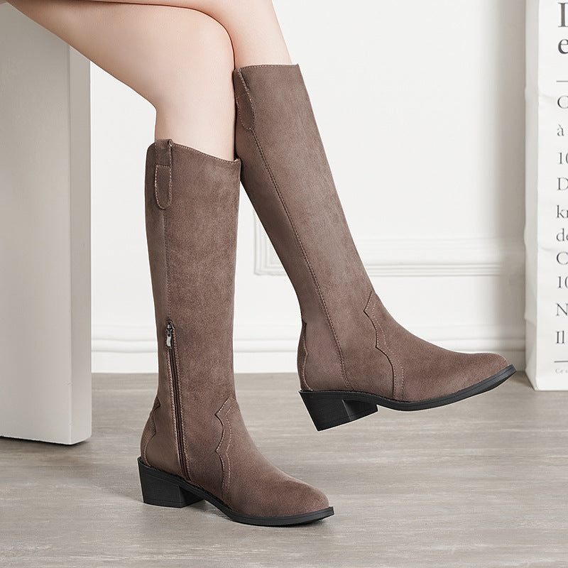 Chunky Mid-Heel Boots