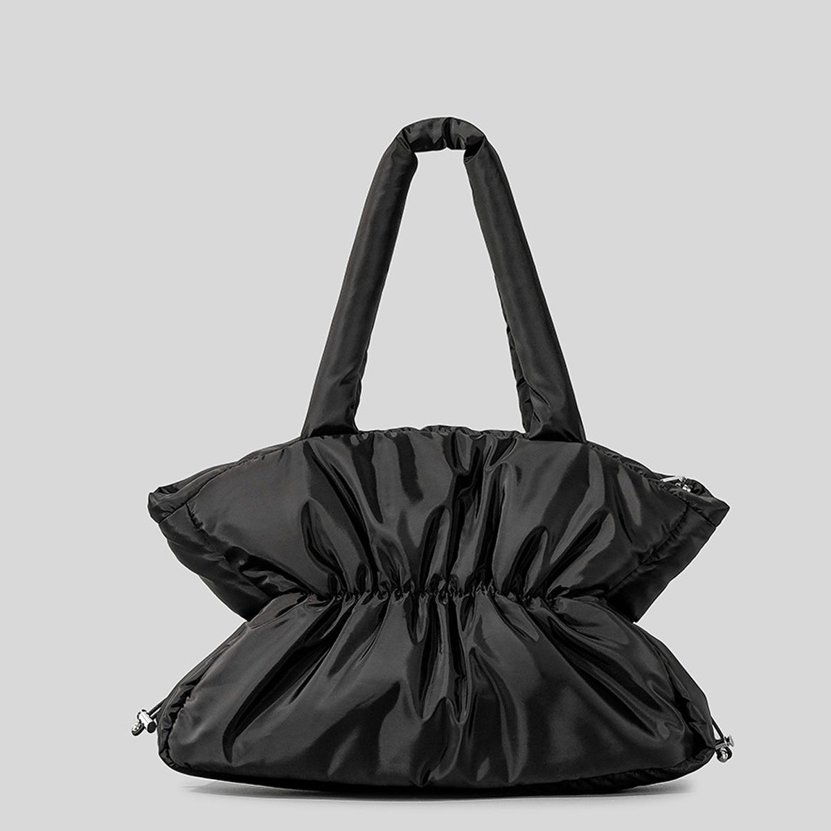 Pleated Cotton Filled Large-Capacity Handbag For Women