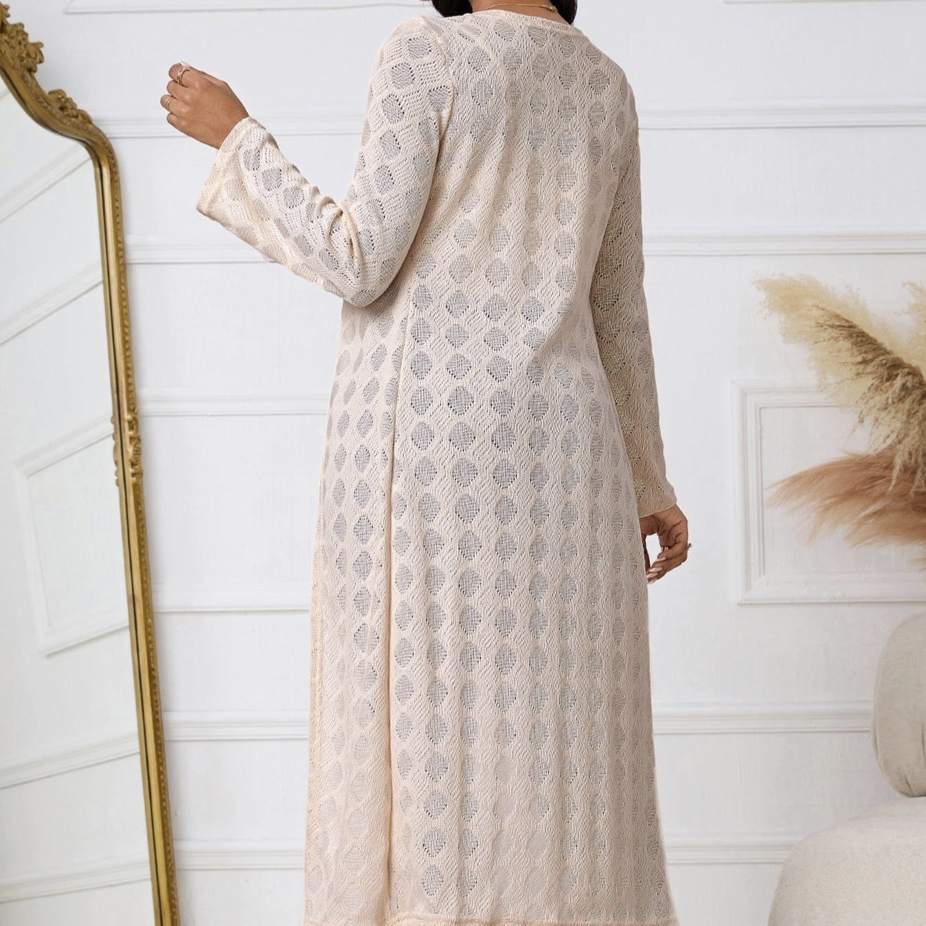 Lace-Up Long-Sleeve Cardigan Shirt - US Only