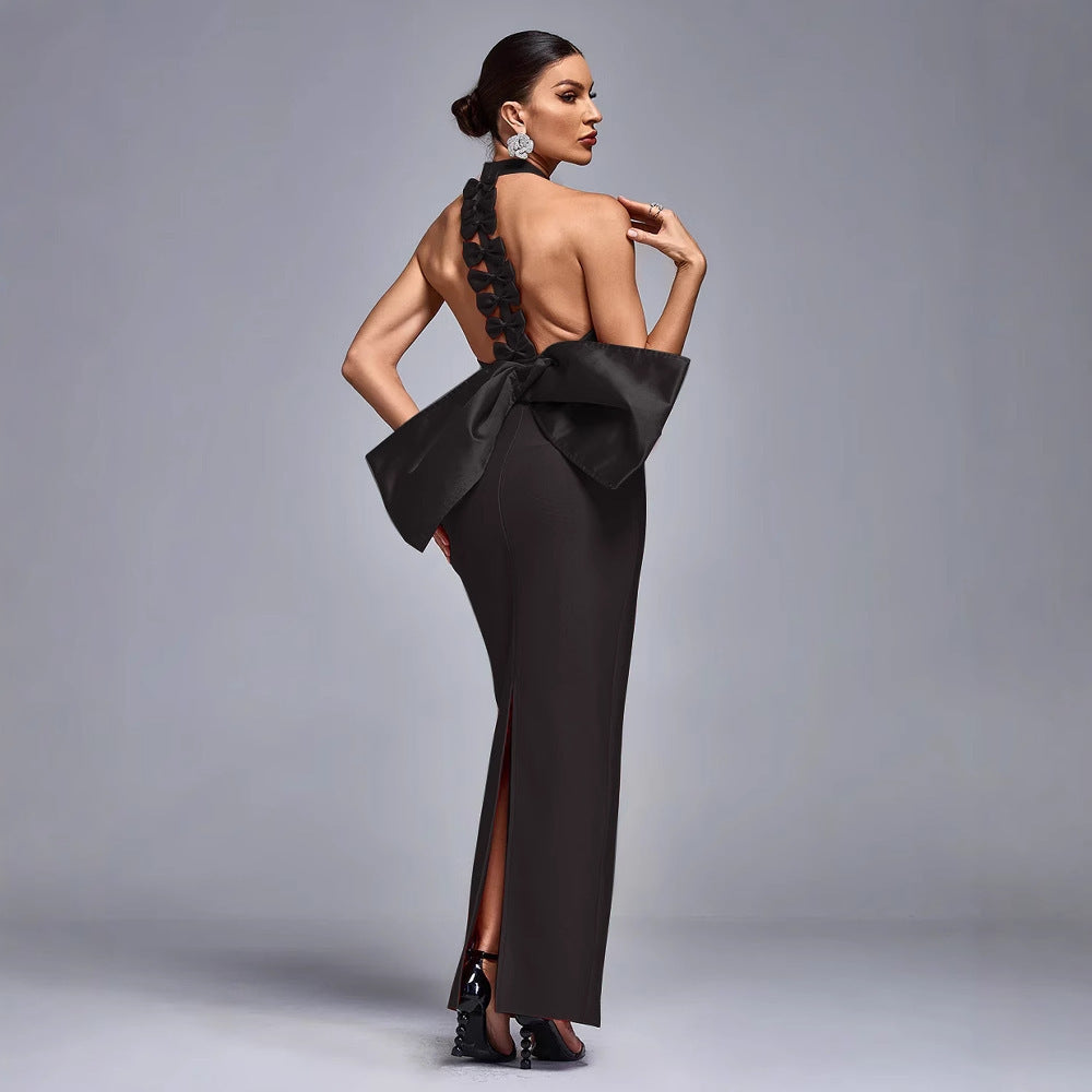 Big-Bow Slim-Fit Bandage Dress