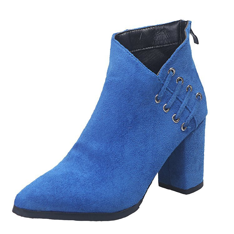 Fashion Pointed-Toe Zipper Martin Ankle Boots For Women