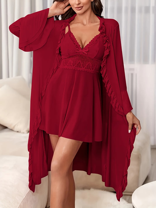 Romantic Lace Mesh Pyjama Set