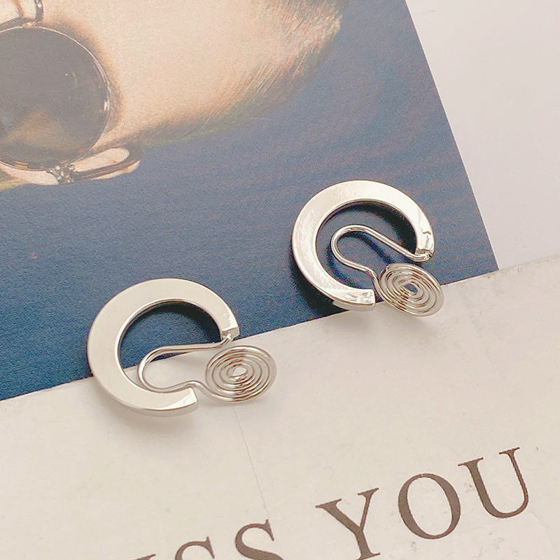 Top quality 18K Gold Color Mosquito Coil Clip on Hoop Earrings Hot Sale C Shape Copper C Shape Cuff Earrings Ear Clip