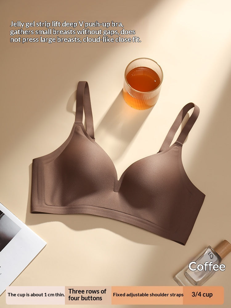 Thin, Small-cup Push-up Wireless Bra That Gathers And Controls Side Boob