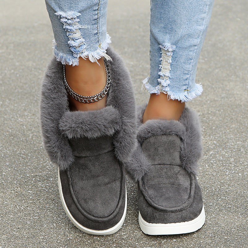 Plush Fur Ankle Winter Snow Boots for Women