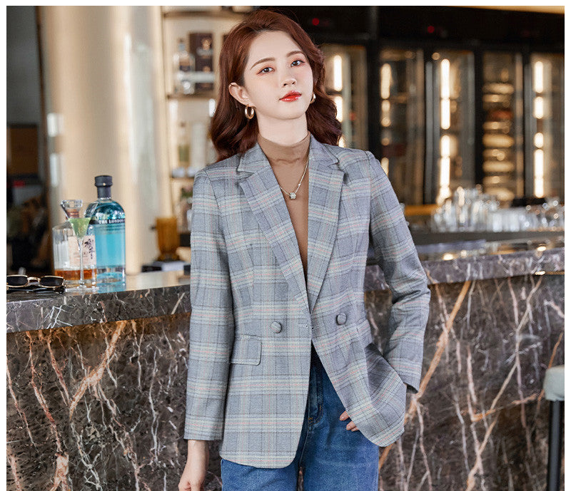 Plaid Suit Jacket For Women