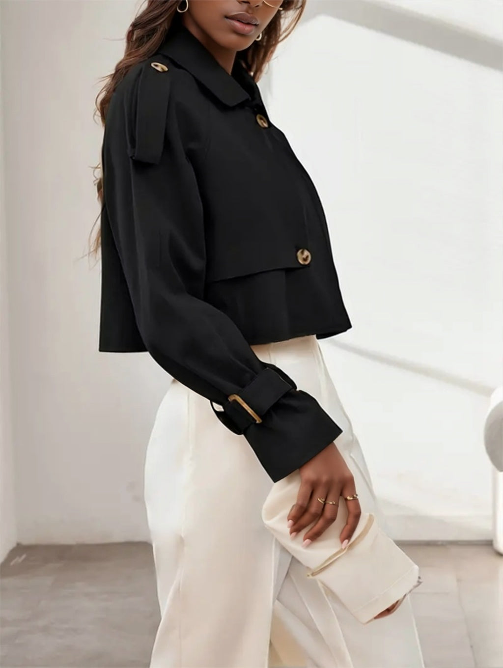 Long-Sleeve Non-Padded Short Jacket