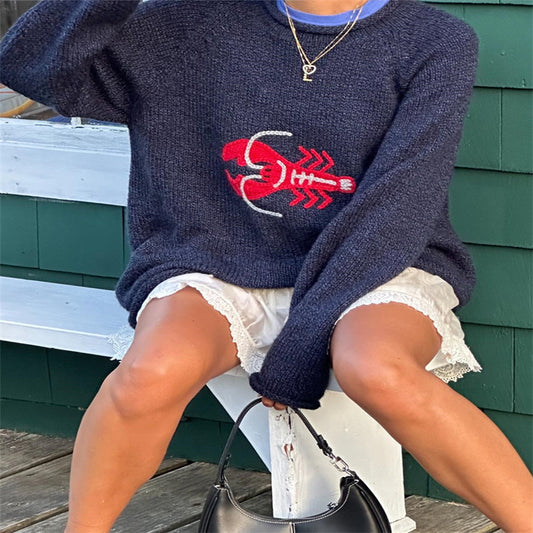Knitted Animal Pattern Sweater