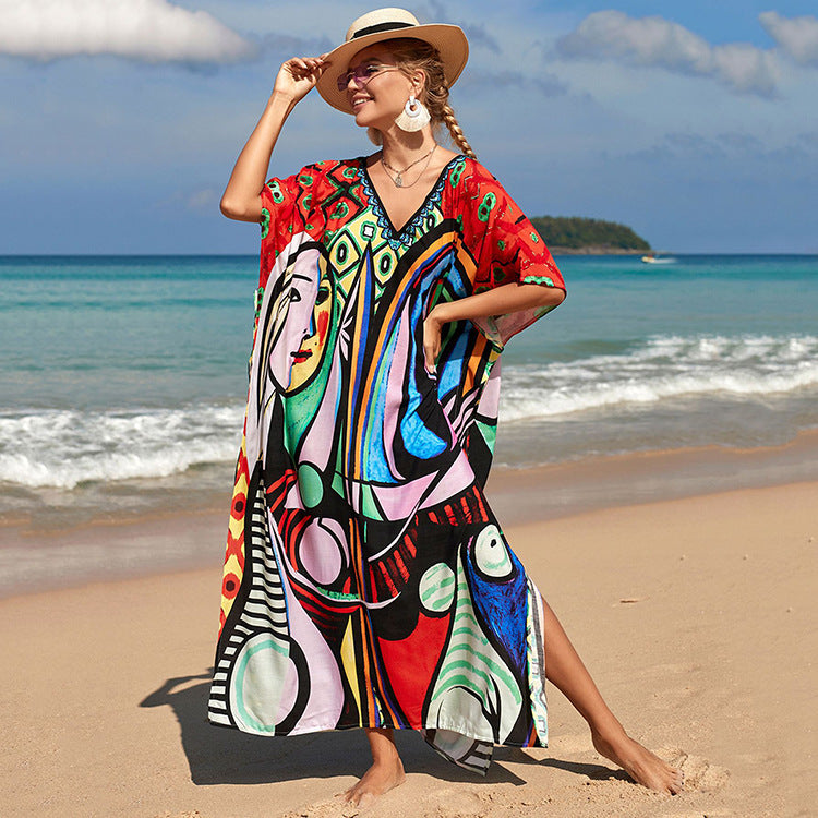 Rayon Positioning Printing Beach Blouse