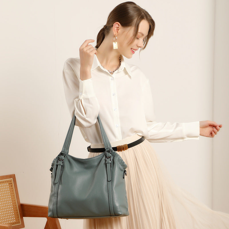 New-Style Simple Large-Capacity Leather Handbag For Women