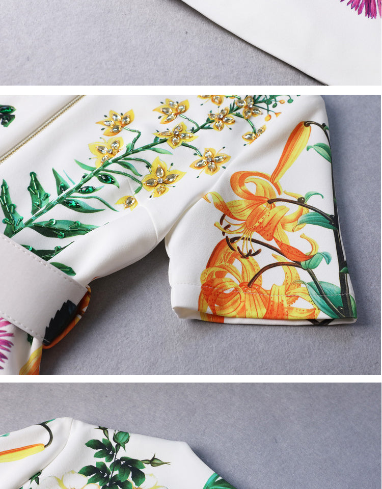 Summer Short-sleeved Floral Dress Pear Shape
