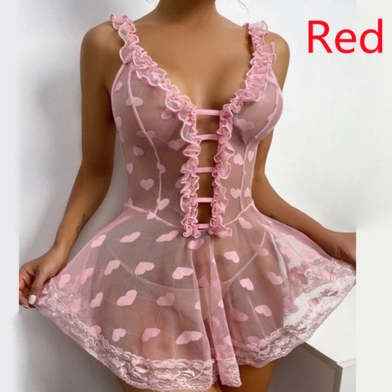 Perspective Lace Mini Dress Lingerie