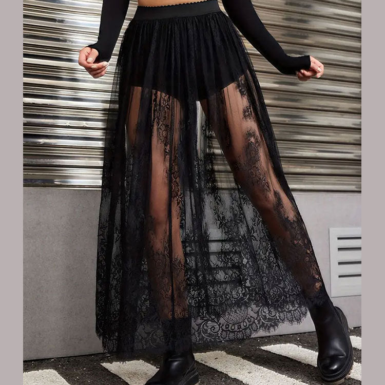 Women's Summer New Lace Sheer Skirt