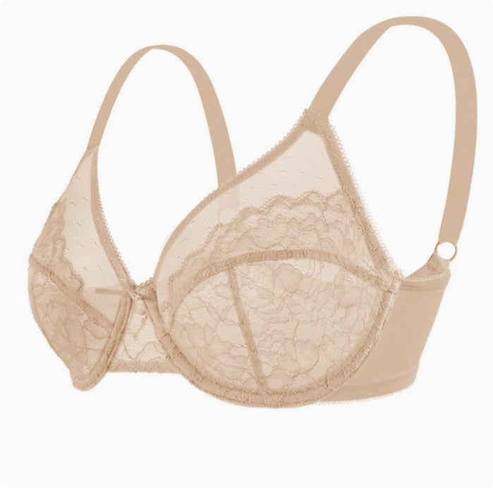 Full-Coverage Bust-Decreasing Lace Bra