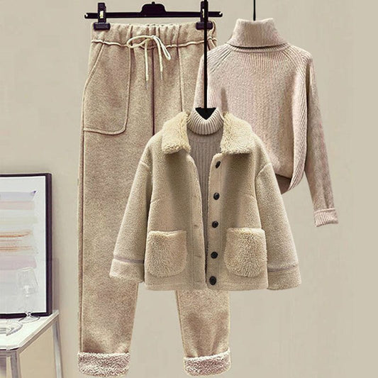 Lamb Wool Fur Three-Piece Outfit