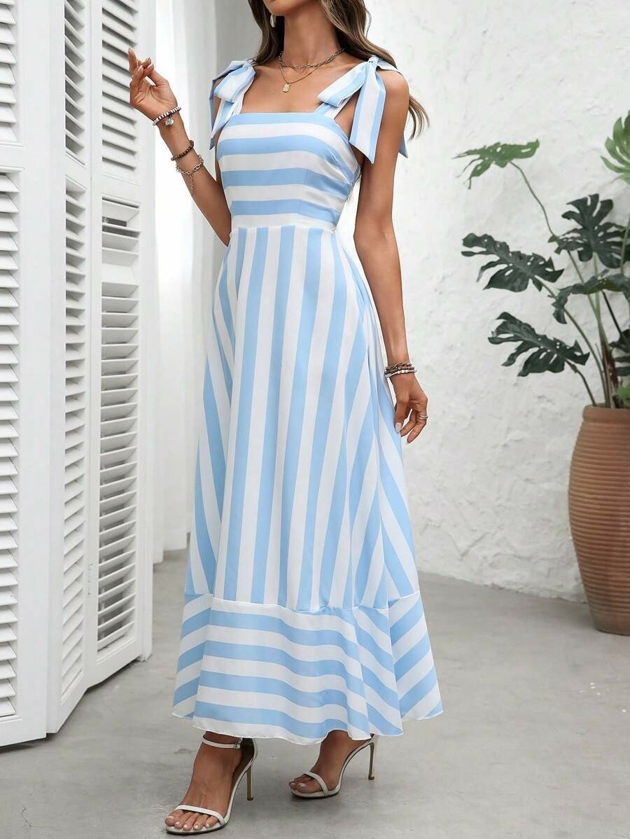 Striped Patchwork Swing Dress