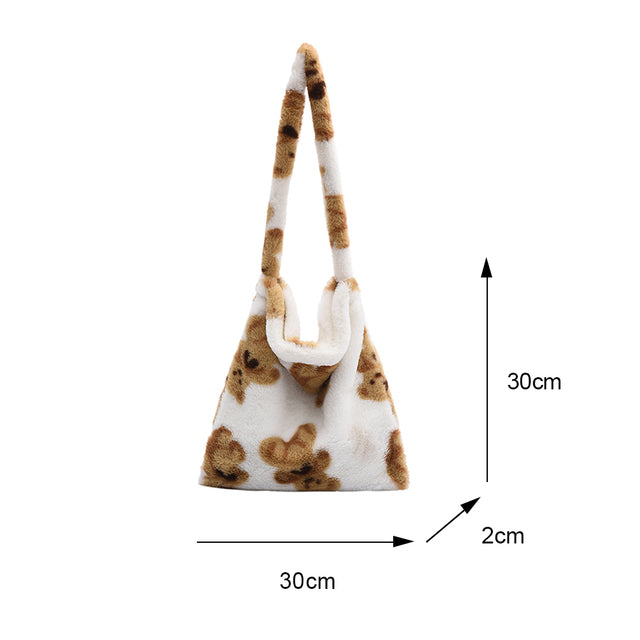 Portable Plush Handbag For Women