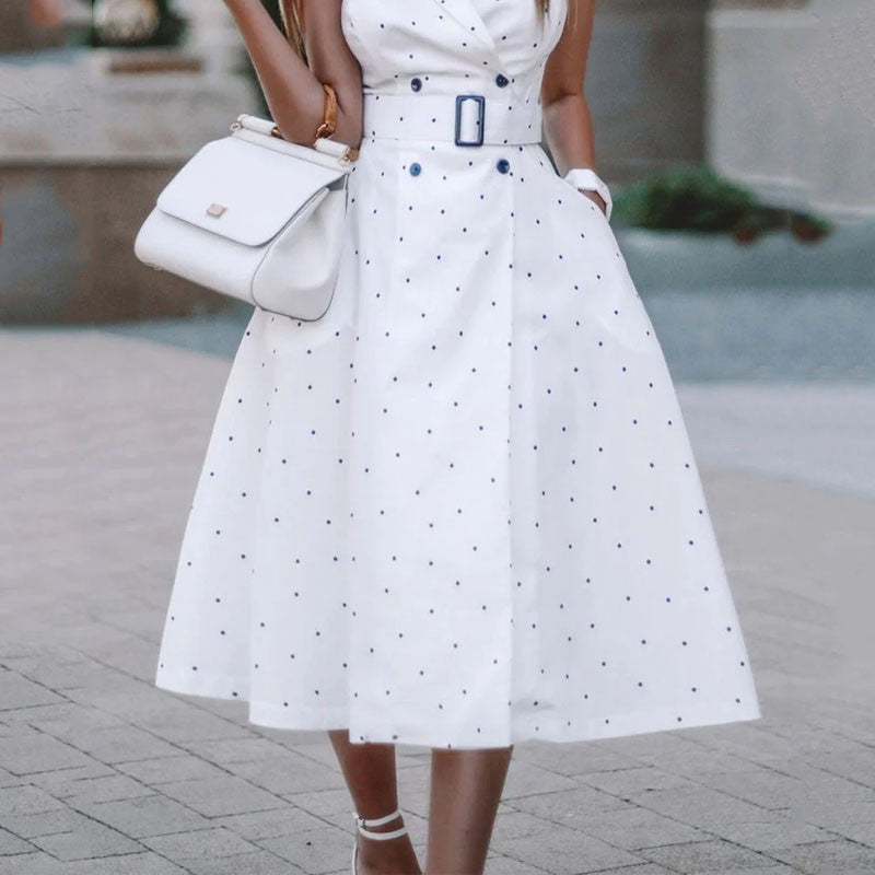 Elegant Midi Belt Dress