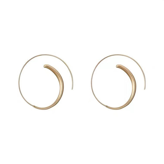 Korean Gold Matte Large Hoop Earrings