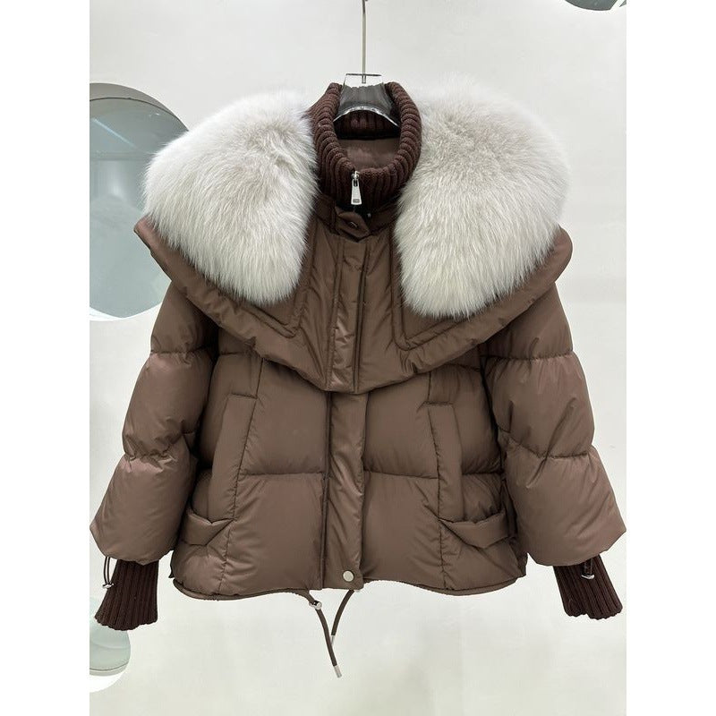 High-End Fox Fur Collar Luxury Puffer Jacket