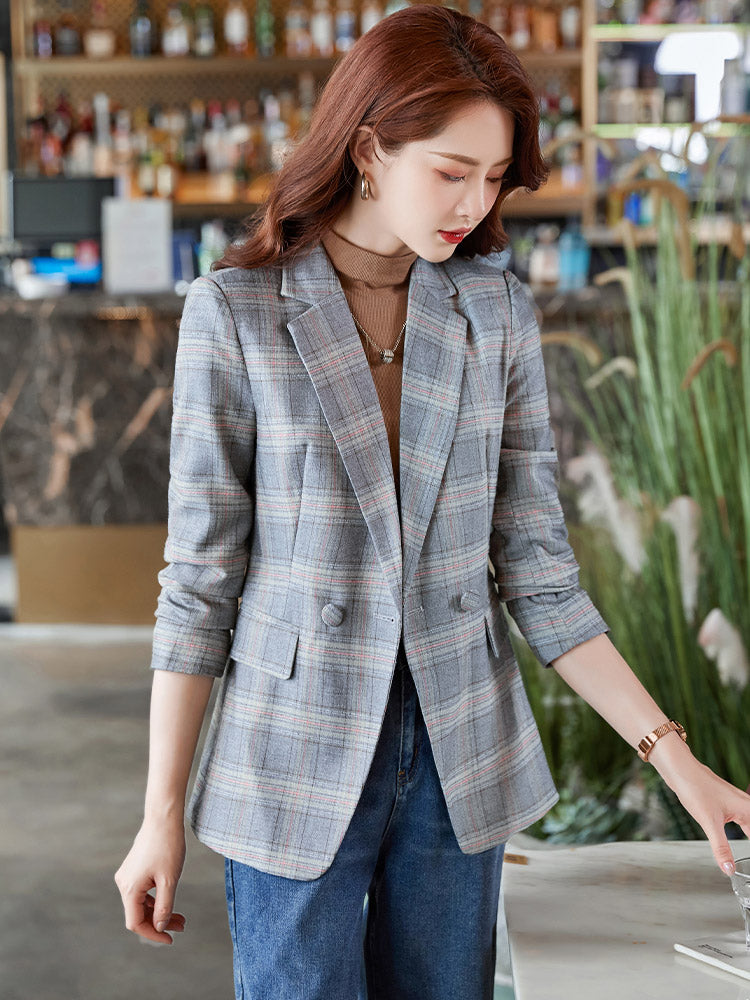 Plaid Suit Jacket For Women