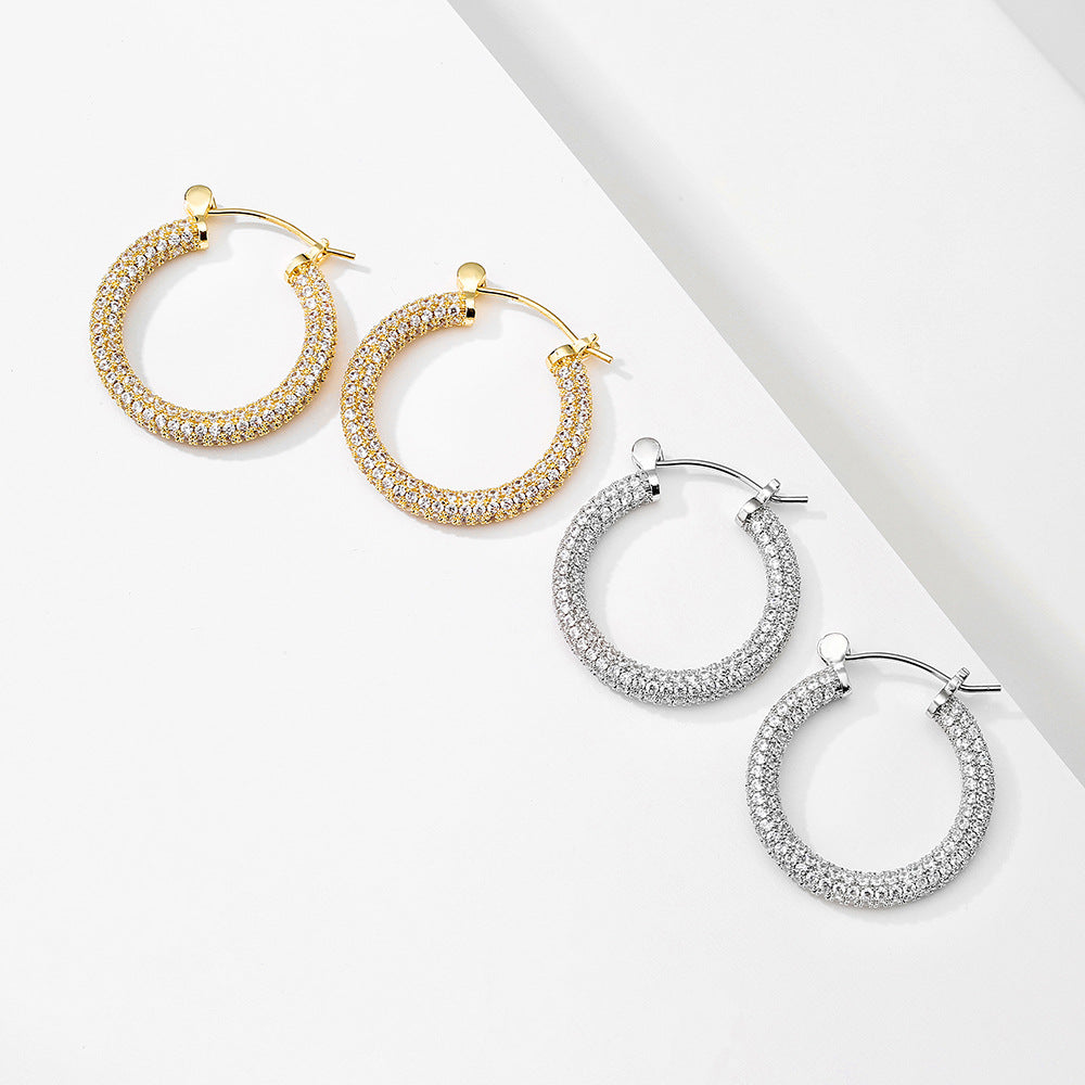 Zircon Hoop Earrings For Women