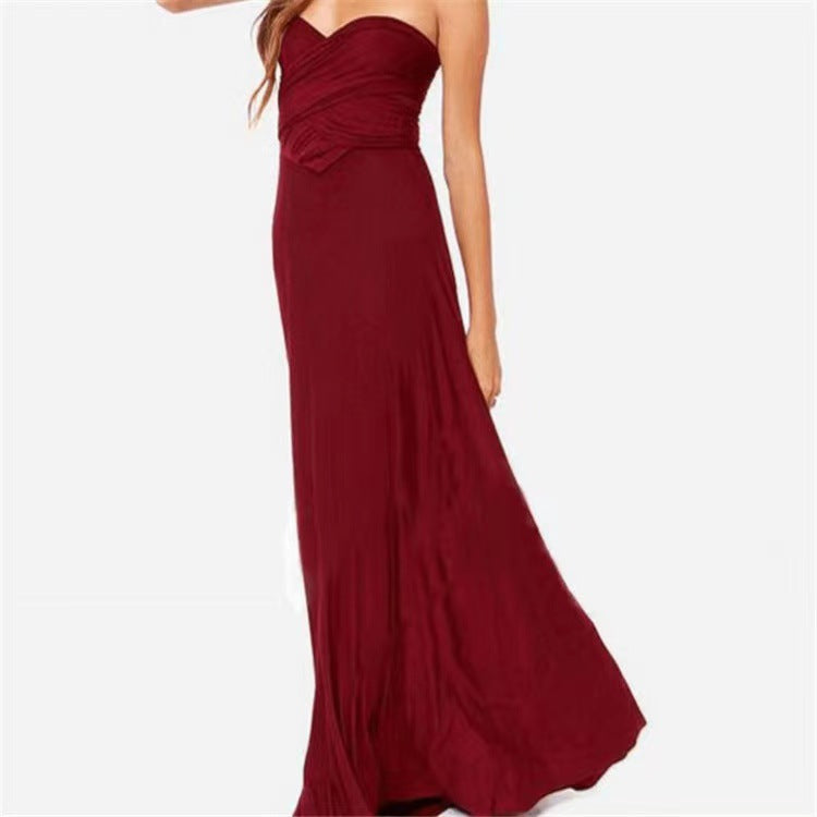 Cross-Strap Maxi Party Dress