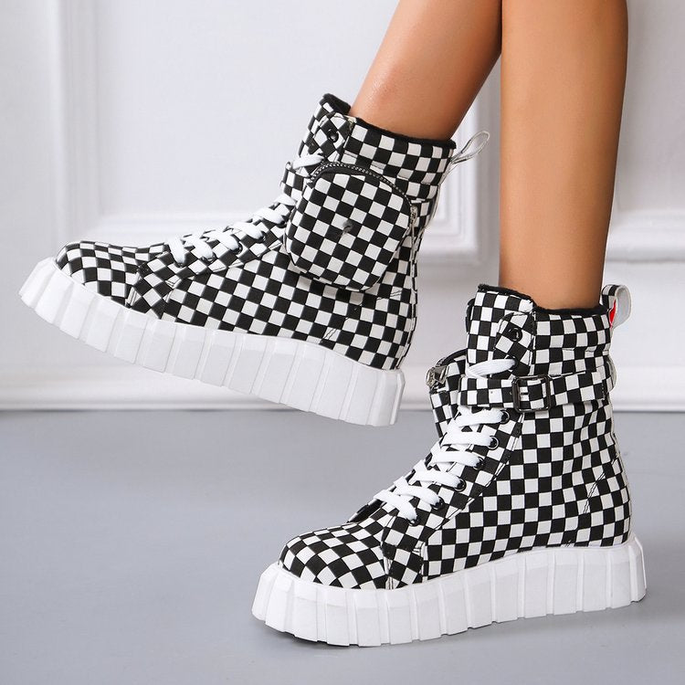 Punk Ankle Boots With Belt