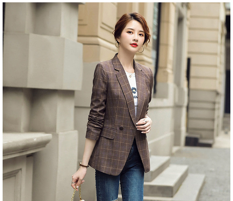 Plaid Suit Jacket For Women