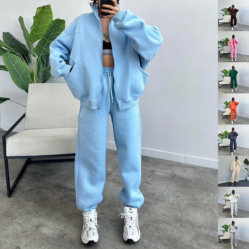 Stand-Up Collar Zipper Sports Outfit
